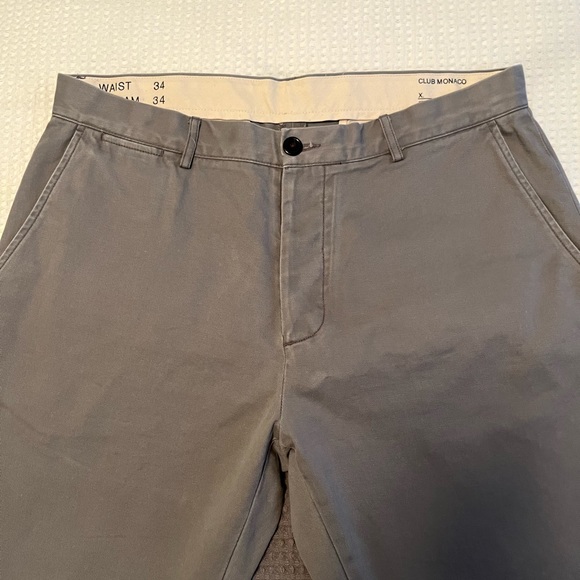 Men’s Gray Chino Pants By Club Monaco size 34/34 Kennedy Fit. - Picture 2 of 8